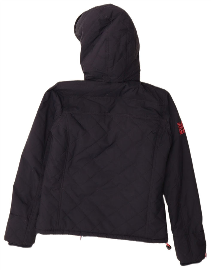 Giacca a vento Sherpa con cappuccio da donna Superdry UK 14 medio blu navy