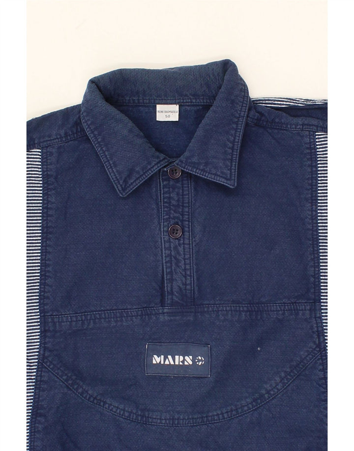 Felpa da uomo a collo alto VINTAGE IT 50 media blu navy a righe