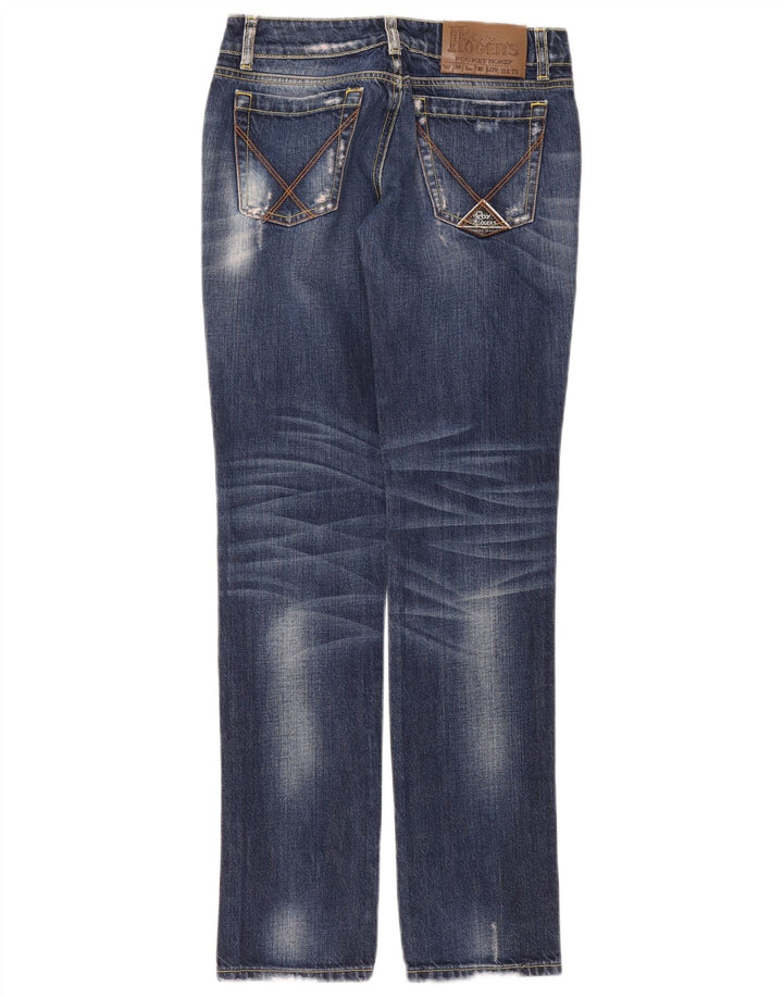 Jeans dritti invecchiati da donna Roy Rogers W26 L32 cotone blu