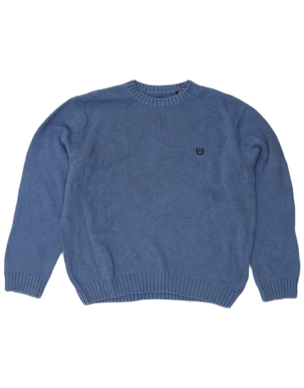 Maglione maglione con scollo a barca da donna Chaps UK 16 grande cotone blu