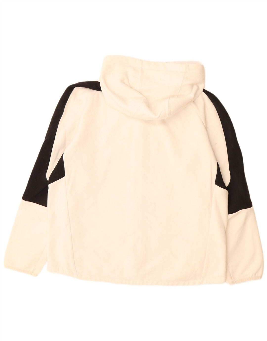 PUMA Felpa con cappuccio e zip da uomo XL in cotone color block bianco sporco