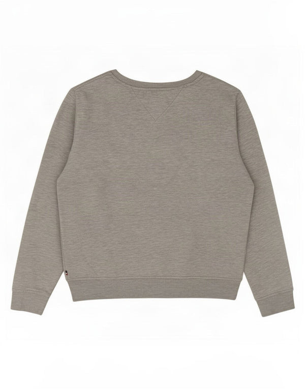 Felpa grafica da donna Tommy Hilfiger Maglione UK 14 Grigio medio a righe