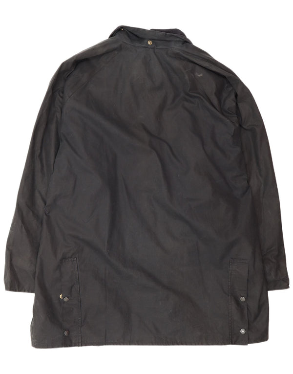 Giacca da uomo in cotone cerato vestibilità ampia blu Oxford UK 42 XL Cotone blu navy