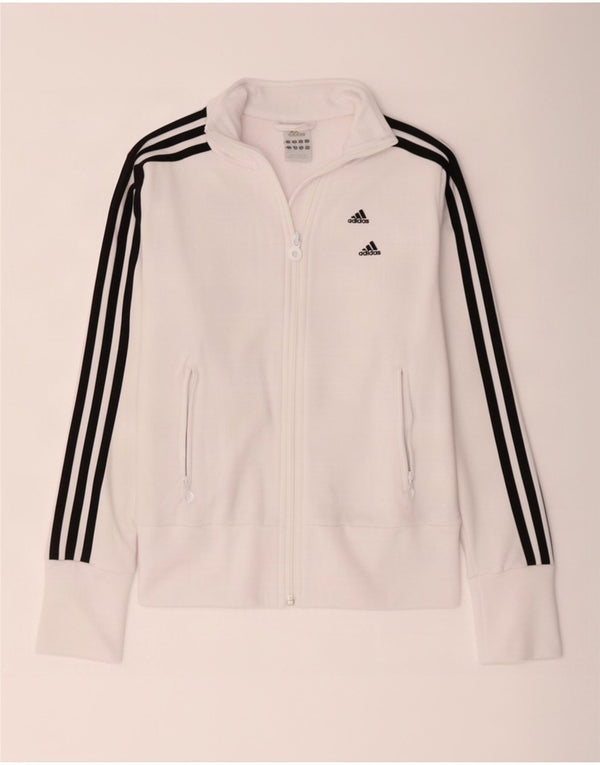 Giacca da ginnastica da donna Adidas UK 8 Small Poliestere bianco