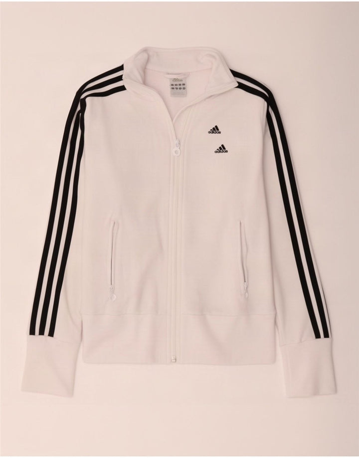 Giacca da ginnastica da donna Adidas UK 8 Small Poliestere bianco