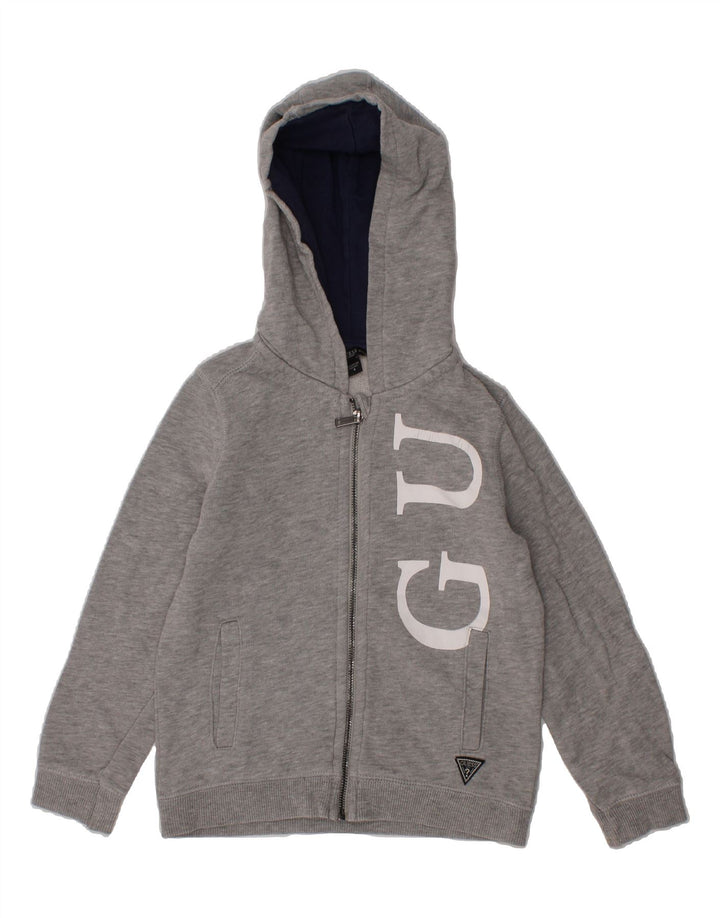 GUESS Boys Graphic Zip Hoodie Sweater 3-4 Years Grey Vintage Guess and Second-Hand Guess from Messina Hembry 