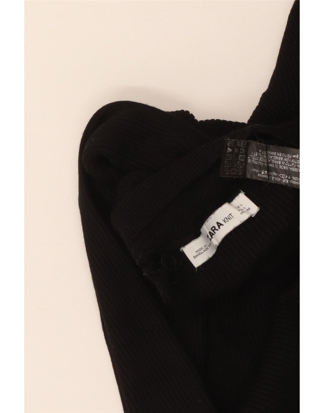 Maglione Zara da donna con collo corto e bottoni UK 14 Large in viscosa nera