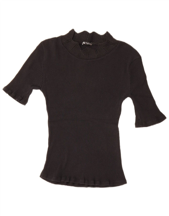 T-shirt Zara da donna Top UK 14 grande nera