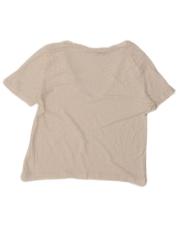 T-shirt corta da donna Zara UK 12 bianca media