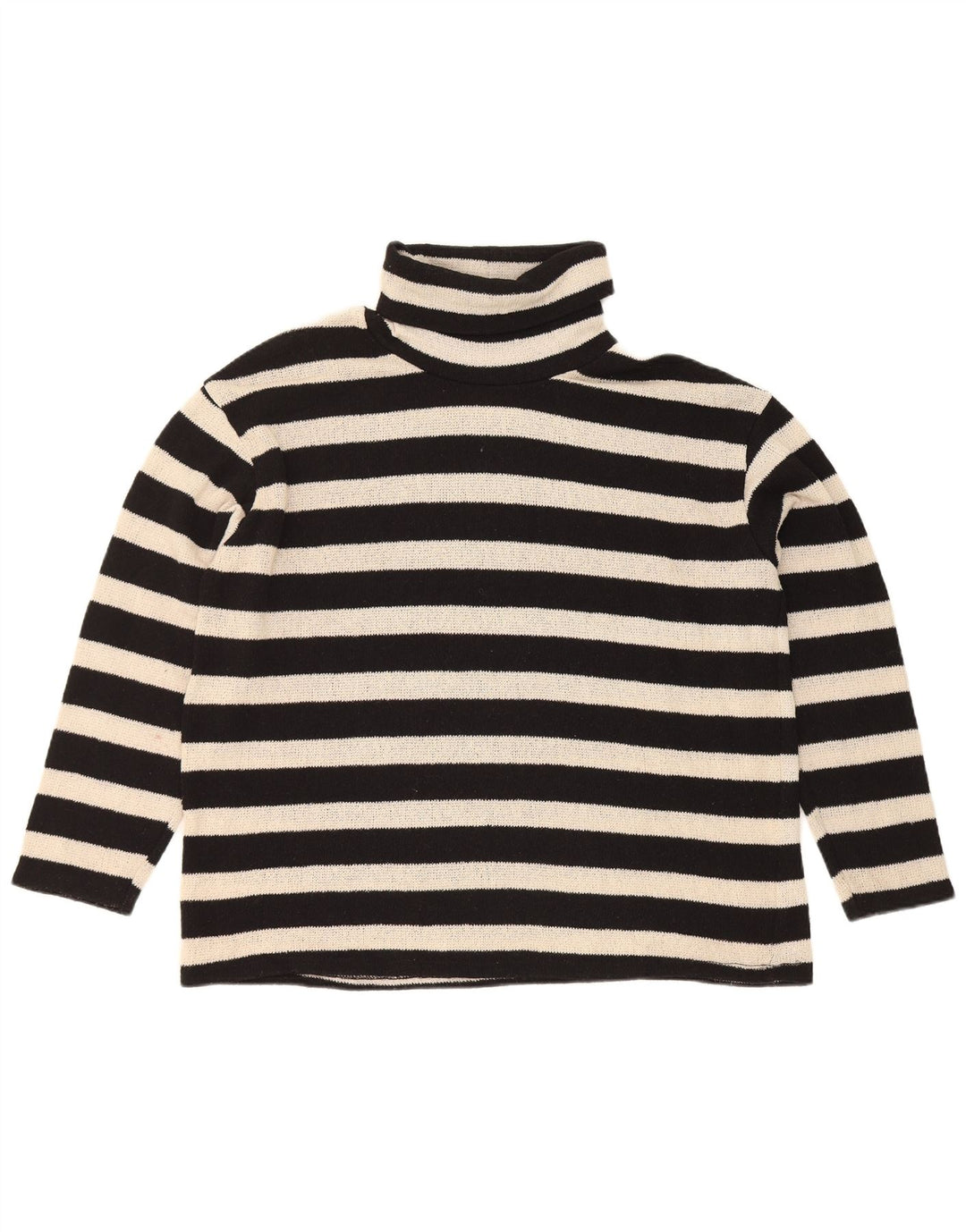 Maglione a collo alto oversize da donna Zara UK 10 piccolo a righe nere