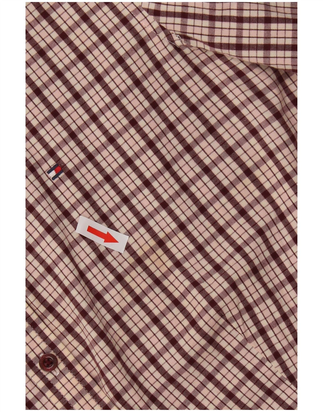 Camicia da donna Tommy Hilfiger US 6 cotone a quadri marrone medio