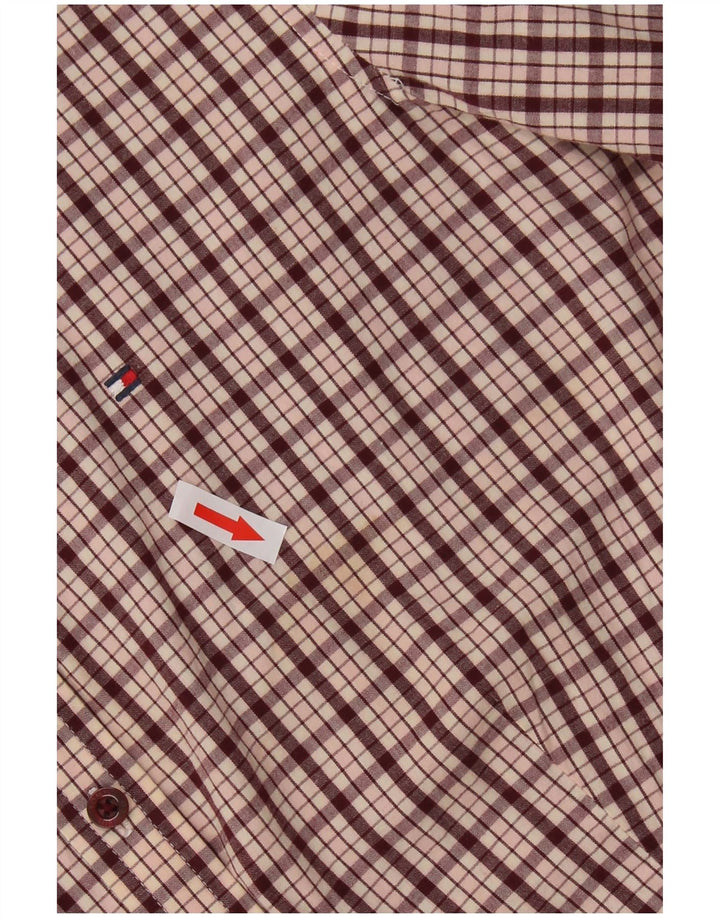 Camicia da donna Tommy Hilfiger US 6 cotone a quadri marrone medio