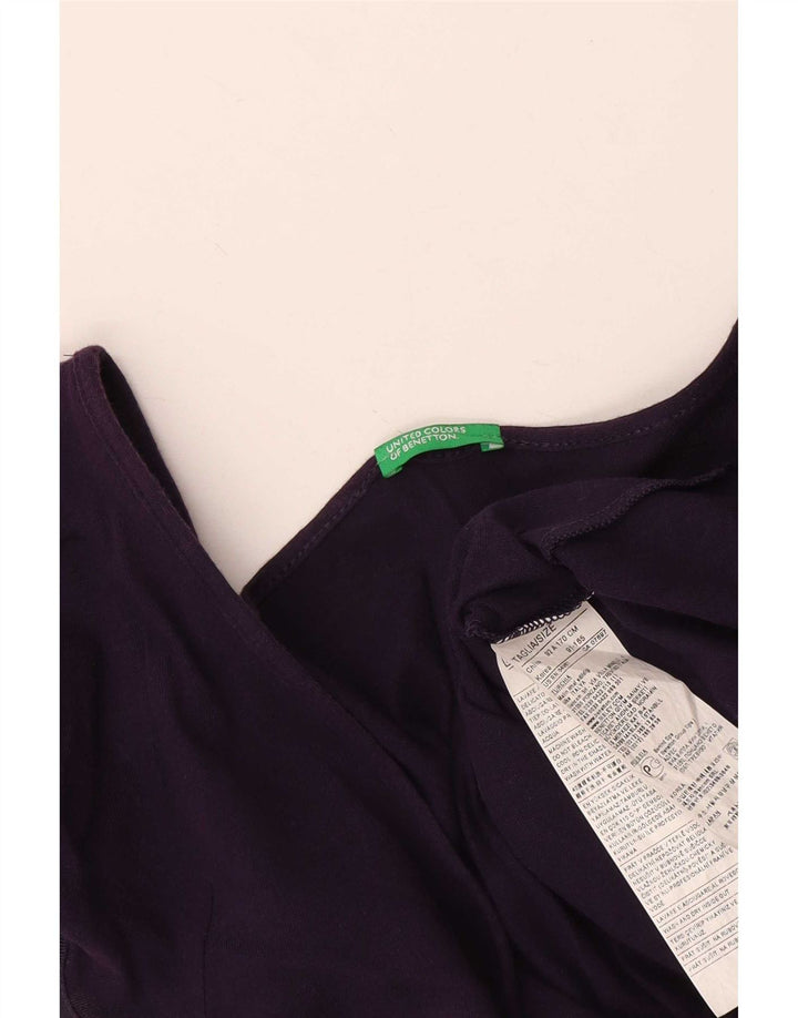 Camicetta da donna Benetton Top UK 14 grande cotone viola