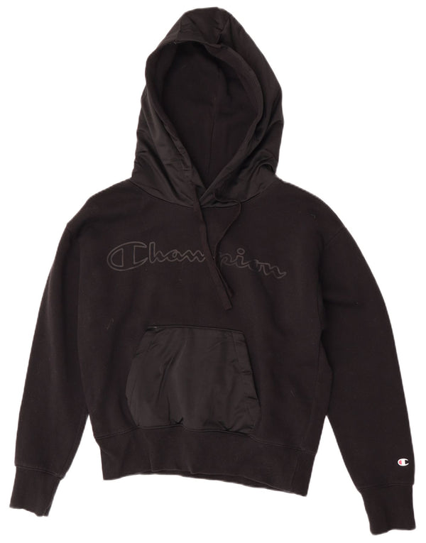 Maglione con cappuccio oversize con grafica corta da donna Champion UK 10 piccolo nero