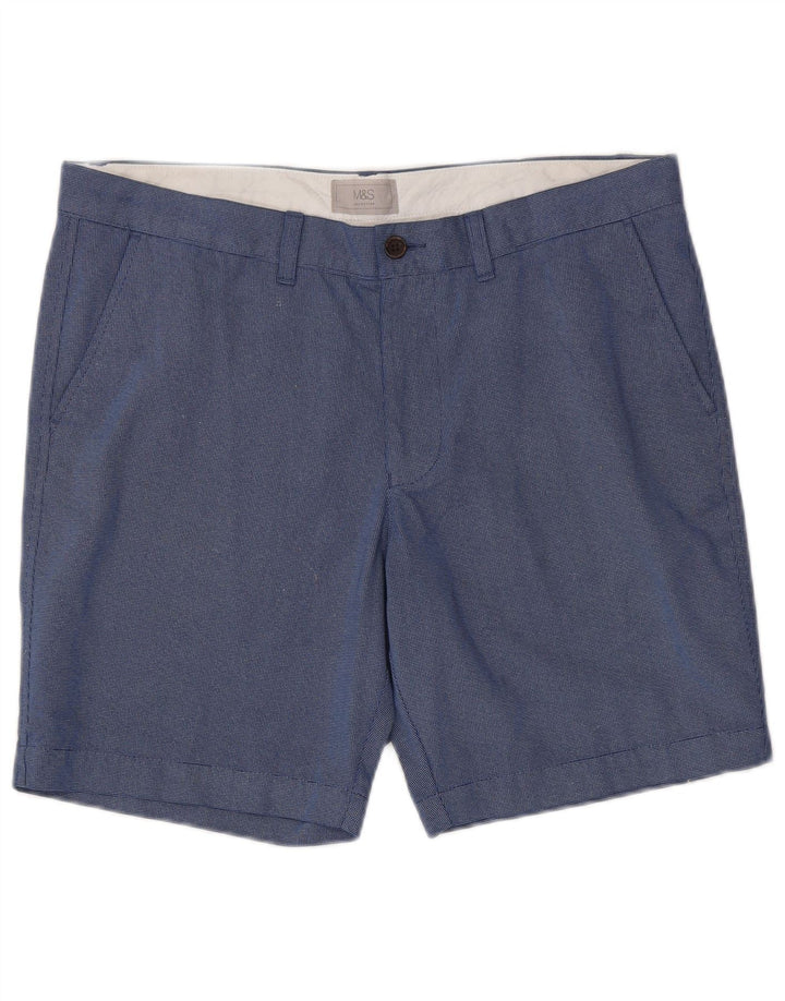MARKS & SPENCER Pantaloncini chino da uomo W36 grandi cotone blu