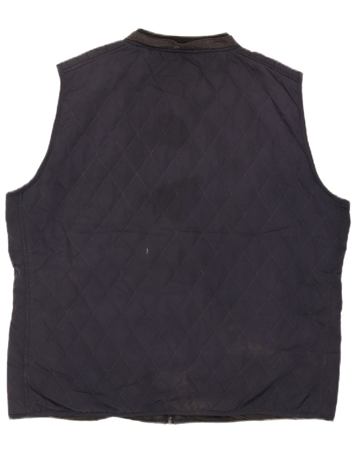 Gilet trapuntato da uomo Zara UK 44 2XL poliestere blu navy