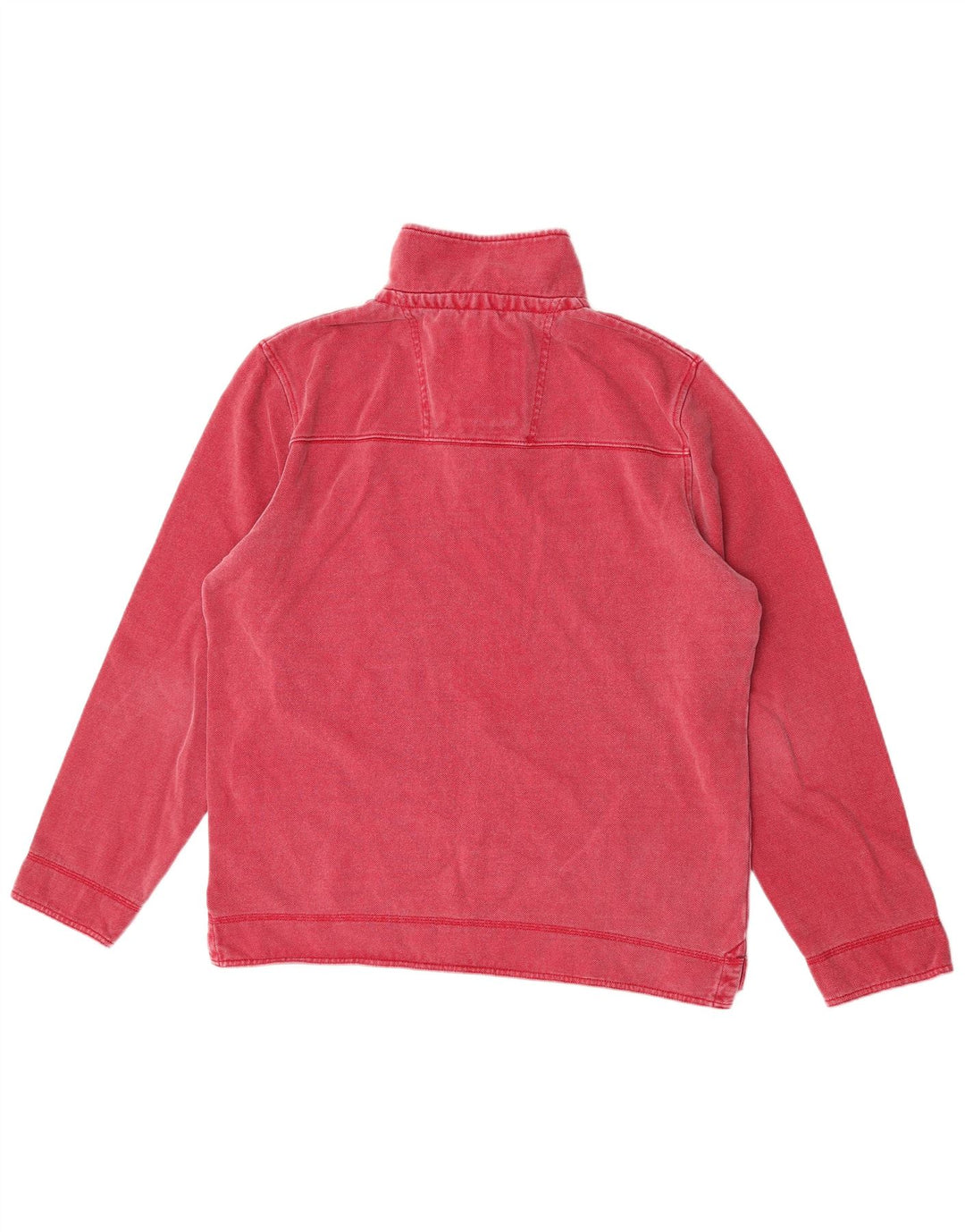 Crew Clothing Felpa con collo con zip da uomo Maglione rosso medio in cotone