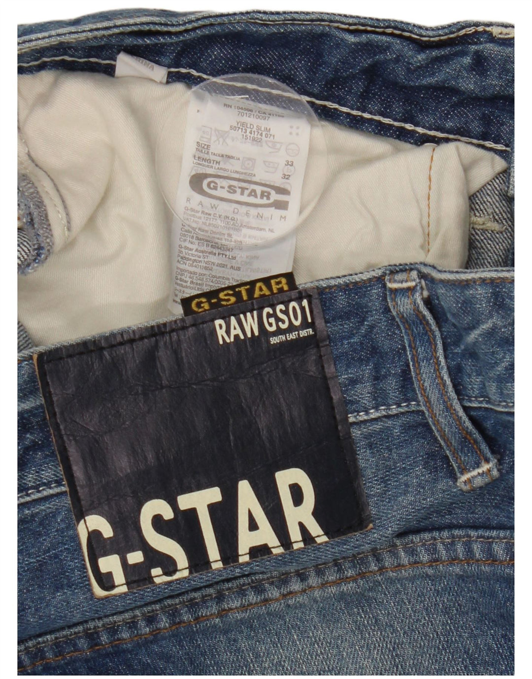 Jeans slim G-STAR da uomo W33 L32 in cotone blu