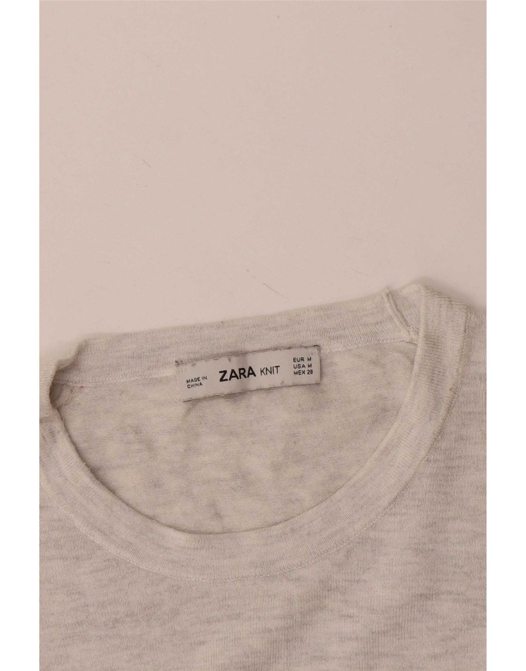 Maglione maglione girocollo da donna Zara UK 12 Grigio medio chiazzato