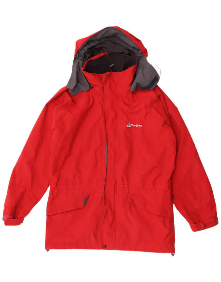 Giacca antipioggia da uomo con cappuccio Berghaus UK 38 medio rosso poliestere