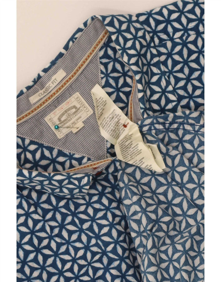 Camicia da uomo a maniche corte dalla vestibilità classica di White Stuff, in cotone floreale blu grande