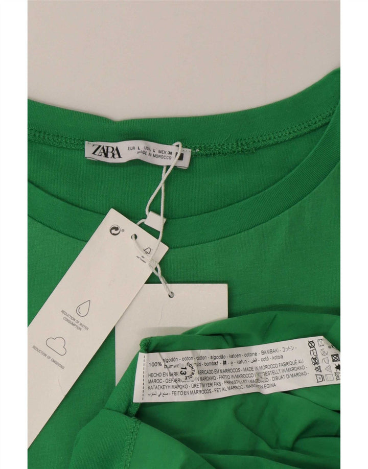 Camicetta da donna Zara Top UK 16 grande cotone verde