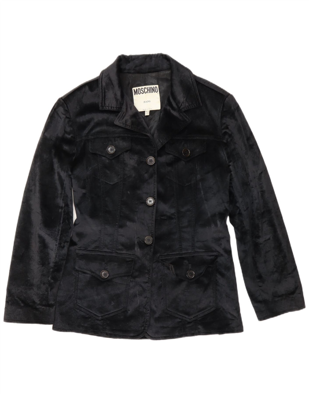 Giacca blazer in velluto da donna Moschino UK 12 media nera