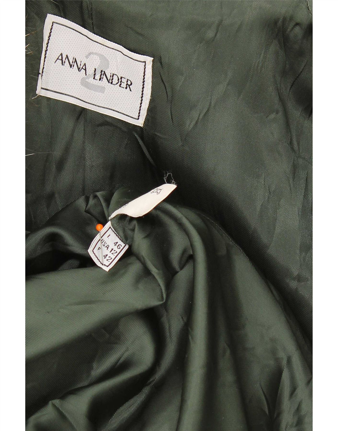 Cappotto Donna Anna Linder IT 46 Large Verde Lana Vergine