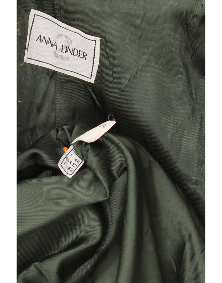 Cappotto Donna Anna Linder IT 46 Large Verde Lana Vergine
