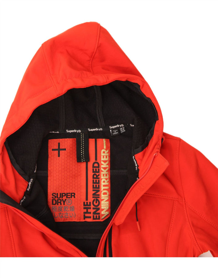 SUPERDRY Womens Windtrekker Hooded Windbreaker Jacket UK 12 Medium Red Vintage Superdry and Second-Hand Superdry from Messina Hembry 