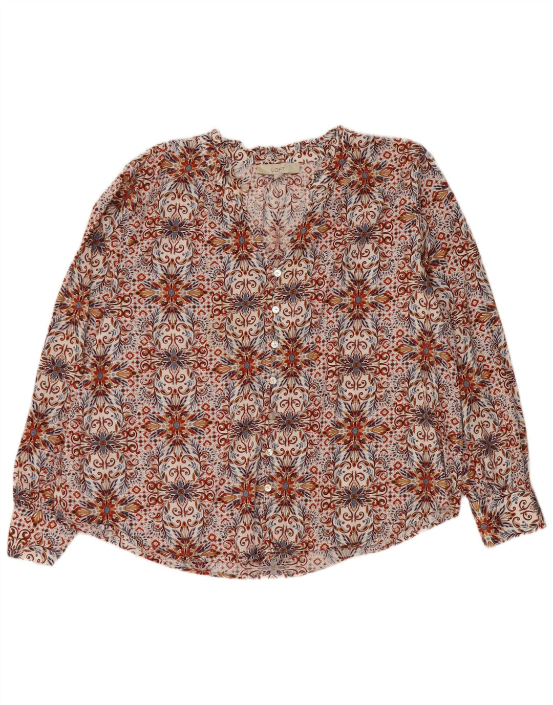 LOFT Donna Overshirt Camicia Camicetta UK 18 XL Cotone Paisley multicolore
