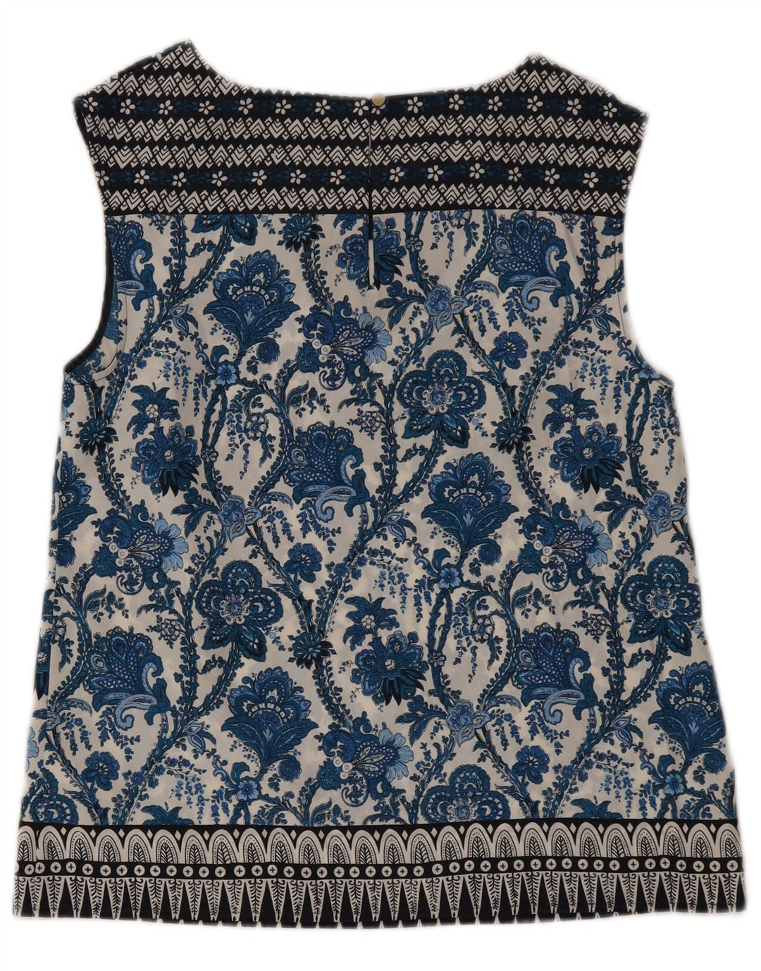 Camicetta senza maniche da donna Oasis UK 12 Poliestere floreale blu medio