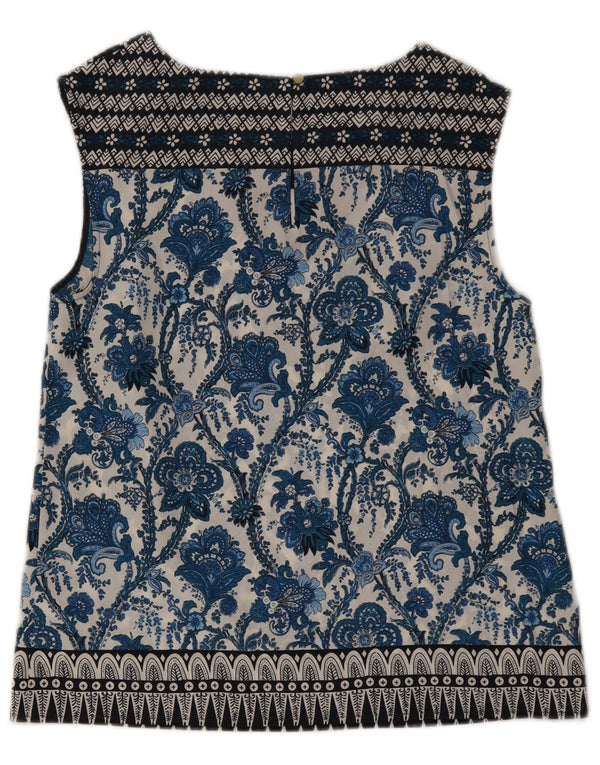 Camicetta senza maniche da donna Oasis UK 12 Poliestere floreale blu medio