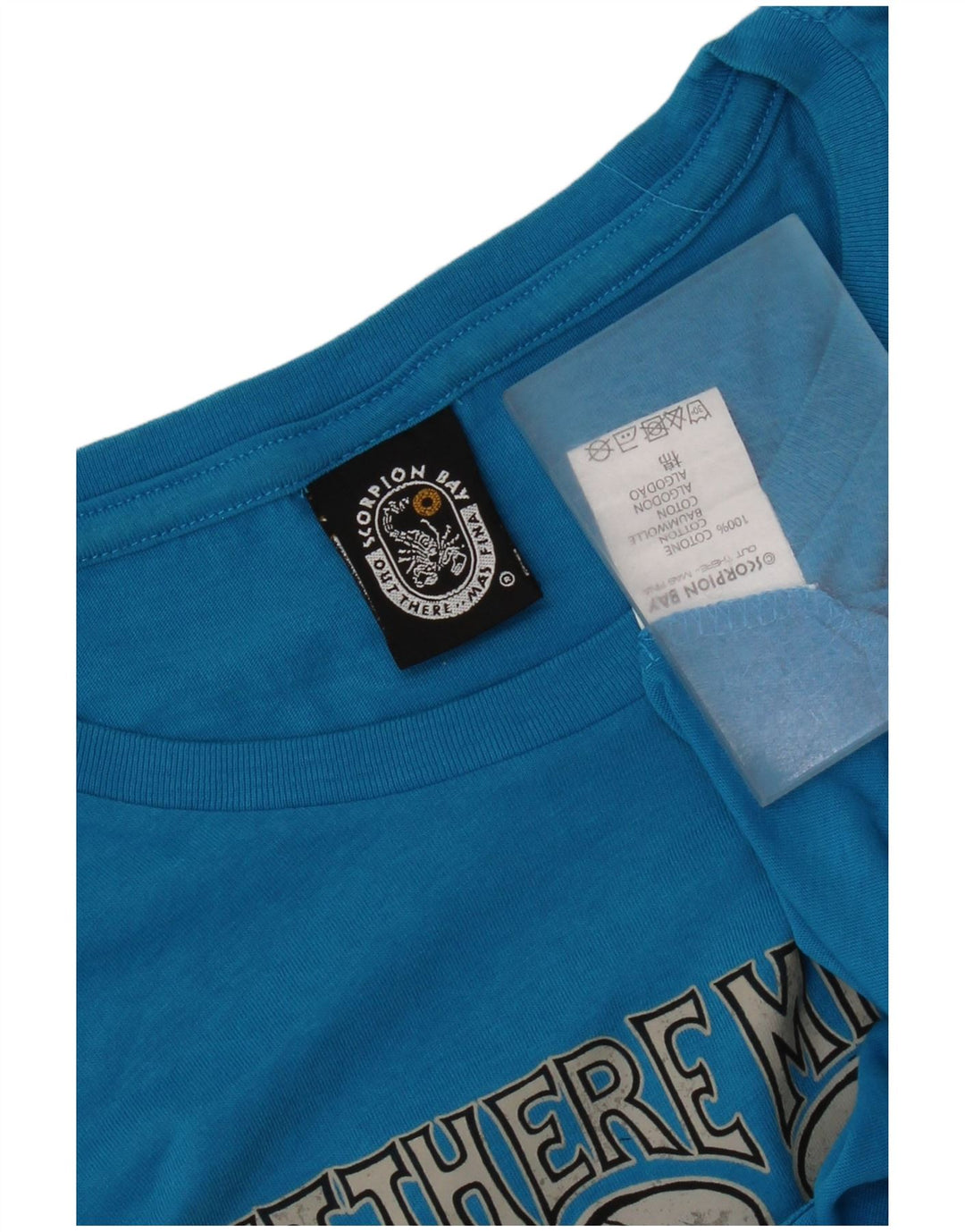 T-shirt grafica da uomo Scorpion Bay Top grande in cotone blu