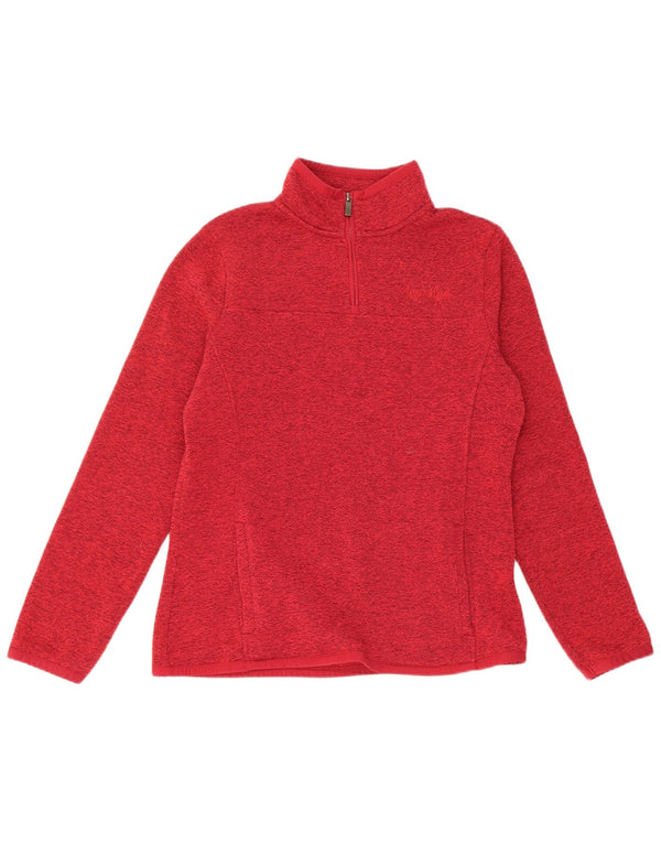 Felpa da donna con collo con zip Weird Fish, maglione UK 12 medio rosso screziato