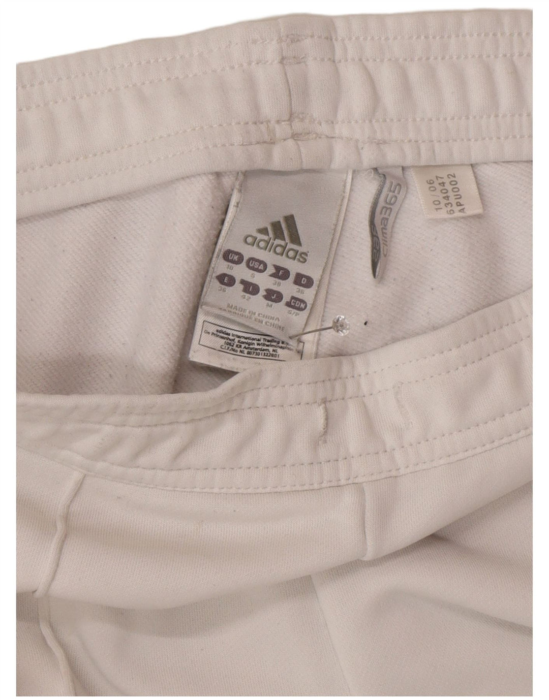 Pantaloni da tuta da donna Adidas UK 10 Small Poliestere bianco
