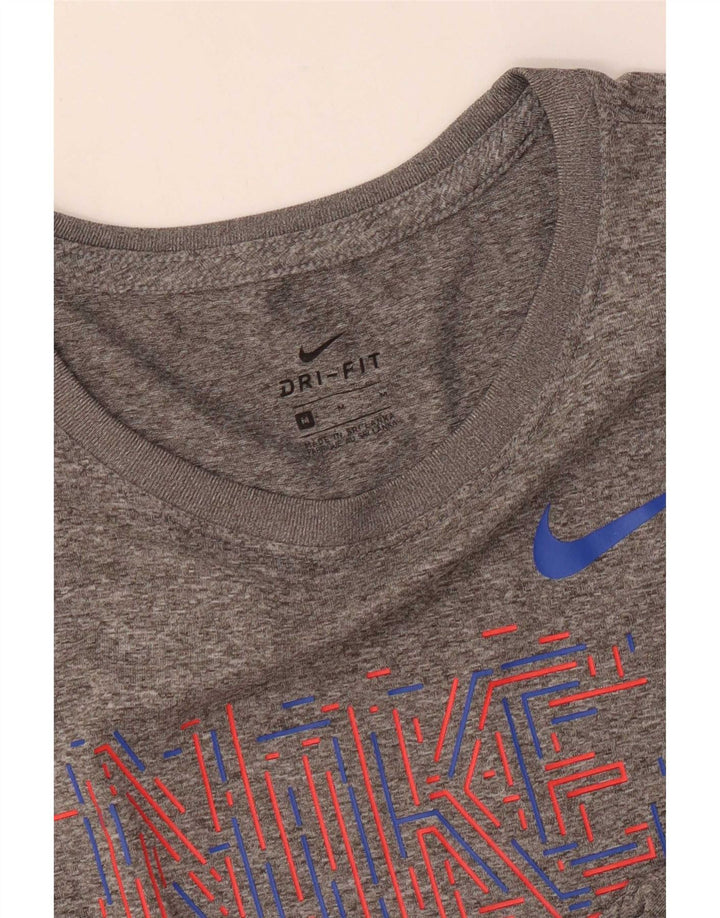T-shirt grafica Nike Dri Fit da donna UK 14 Grigio medio