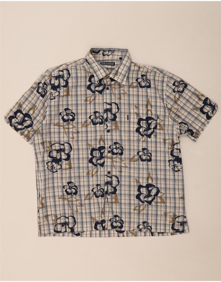 LERROS Camicia a maniche corte da uomo XL in cotone a quadri blu