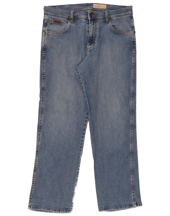 Jeans WRANGLER da uomo Utah dritti W36 L30 cotone blu