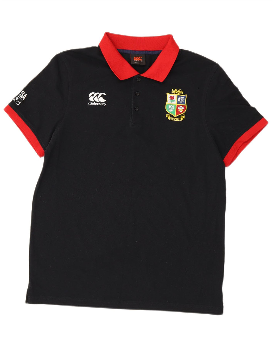 Polo grafica da uomo Canterbury, grande, in poliestere color block nero