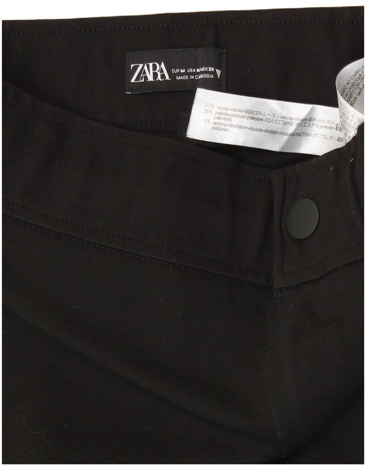 Pantaloni cropped skinny a vita alta da donna Zara medi W28 L27 viscosa nera