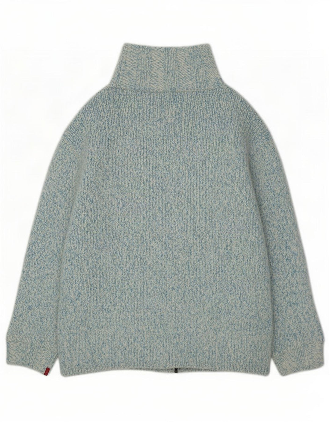 Maglione cardigan ingegnerizzato da donna Levi's UK 14 Lana screziata blu medio
