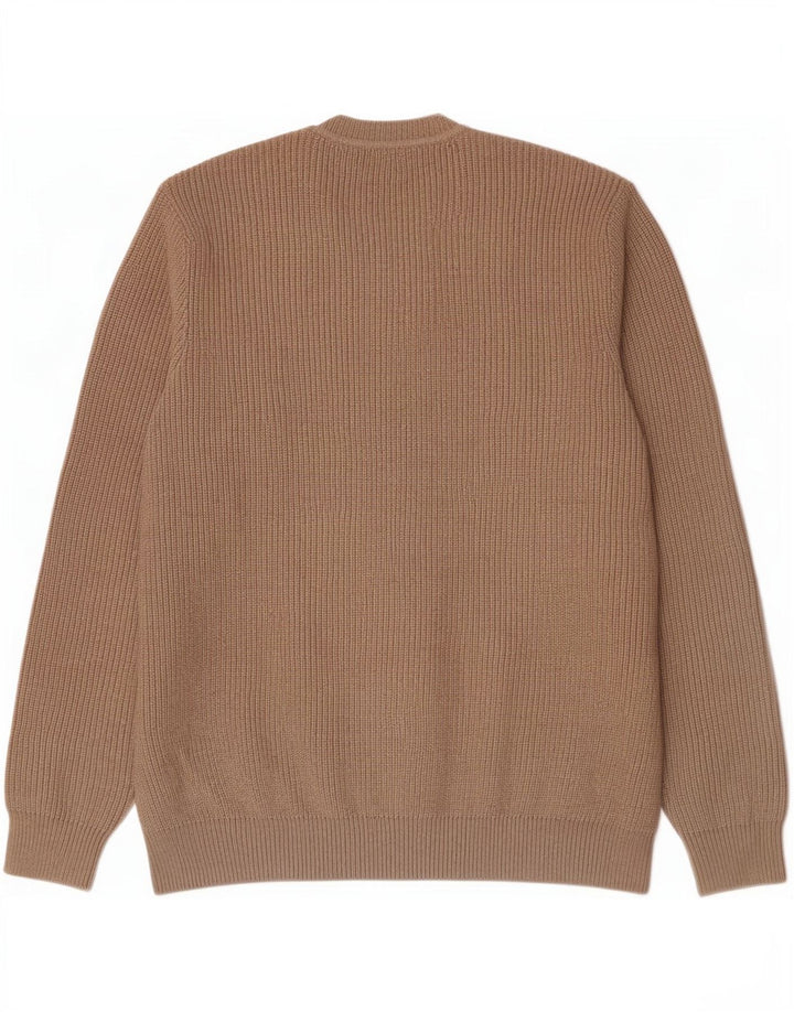 Maglione maglione girocollo da uomo Marks & Spencer grande cotone marrone