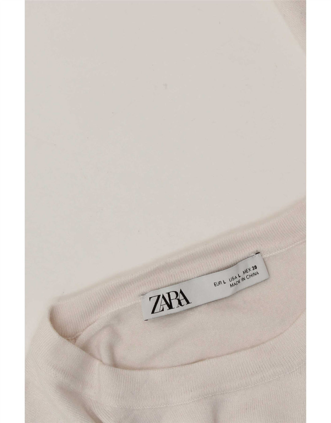Maglione maglione girocollo da donna Zara UK 14 grande bianco