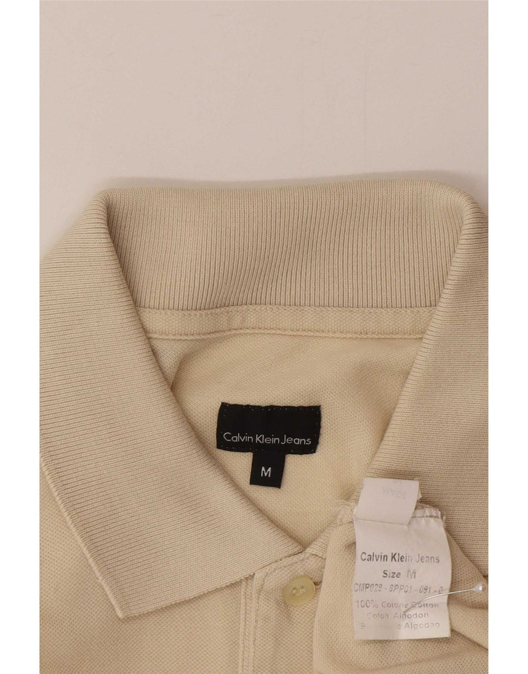 Polo da uomo Calvin Klein Jeans in cotone beige medio