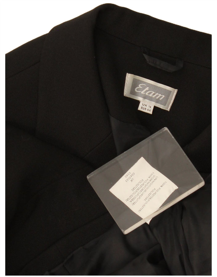Giacca blazer da donna a 3 bottoni Etam UK 16 grande poliestere nero