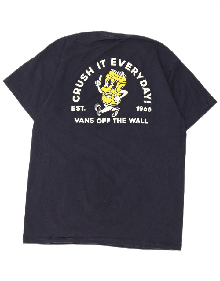 T-shirt grafica da uomo con vestibilità classica Vans, maglietta media in cotone blu navy