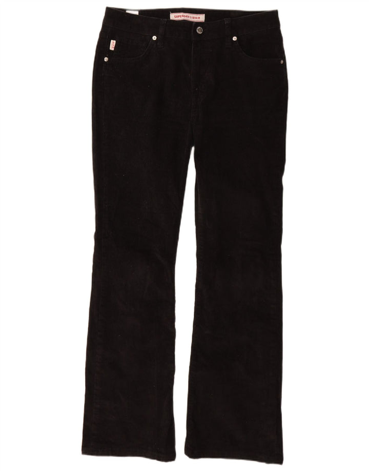 Pantaloni da donna in velluto a coste Bootcut Superdry W30 L30 neri