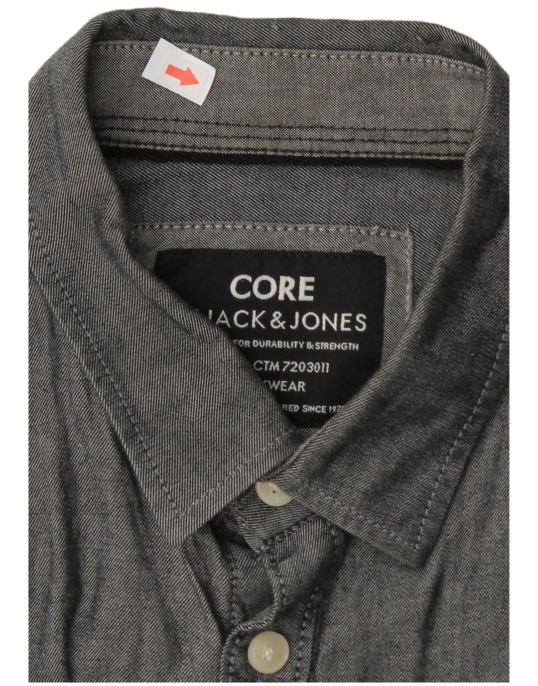 Camicia da uomo Jack & Jones in cotone grigio medio
