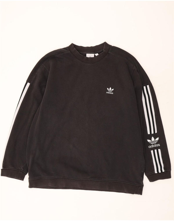 Felpa grafica da uomo Adidas Jumper XL in cotone nero